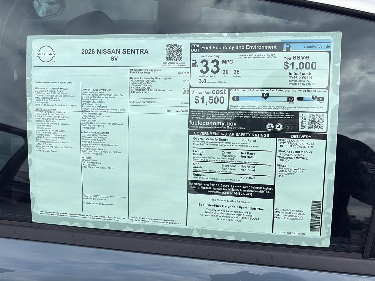 2026 Nissan Sentra SV