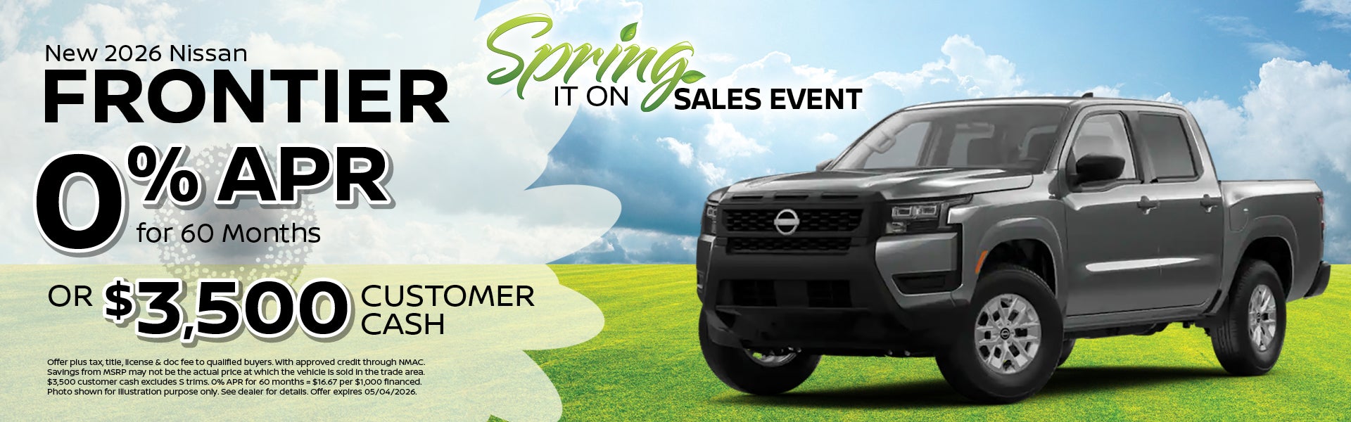 2026 Nissan Frontier Offer | Nissan of Warsaw