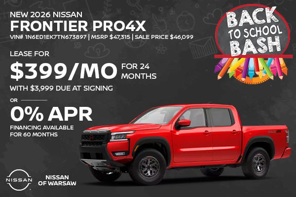 New 2026 Nissan Frontier Pro4x 