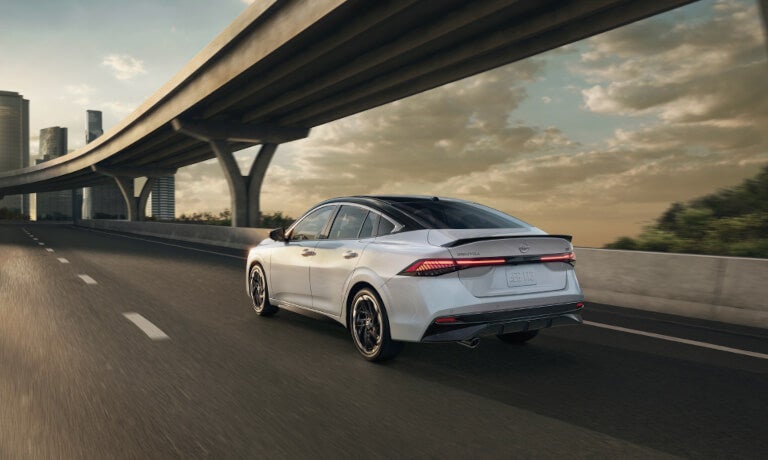 2026 Nissan Sentra driving away in city