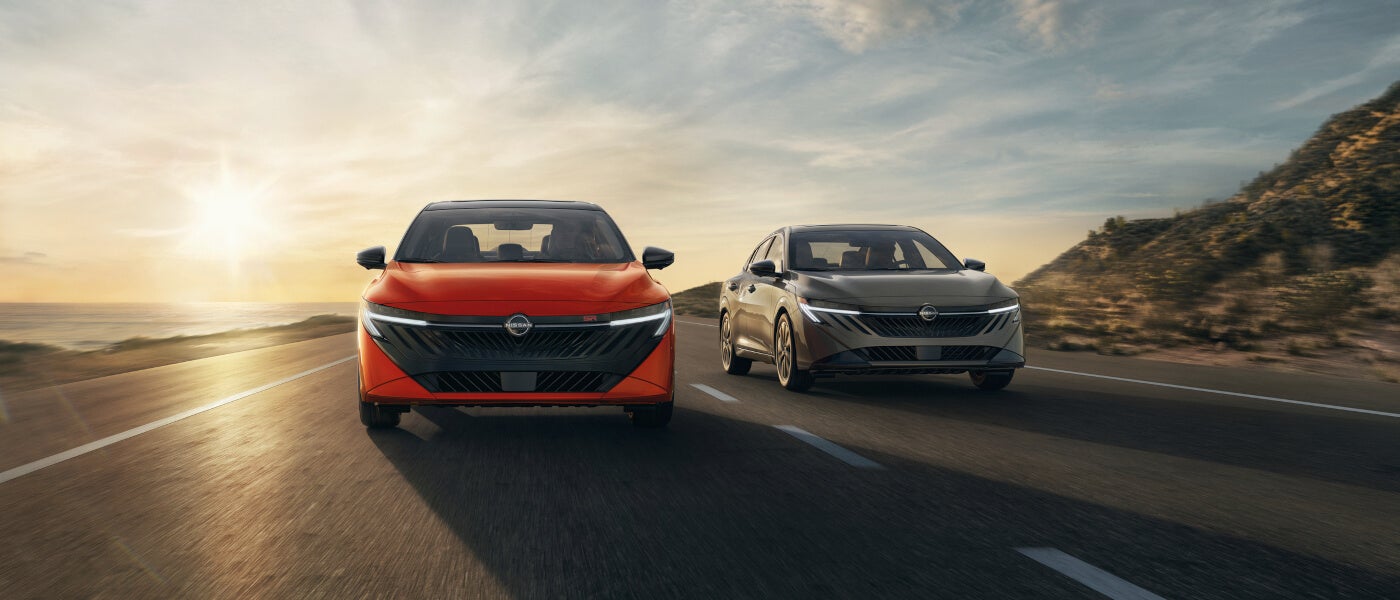2026 Nissan Sentra pair driving head-on