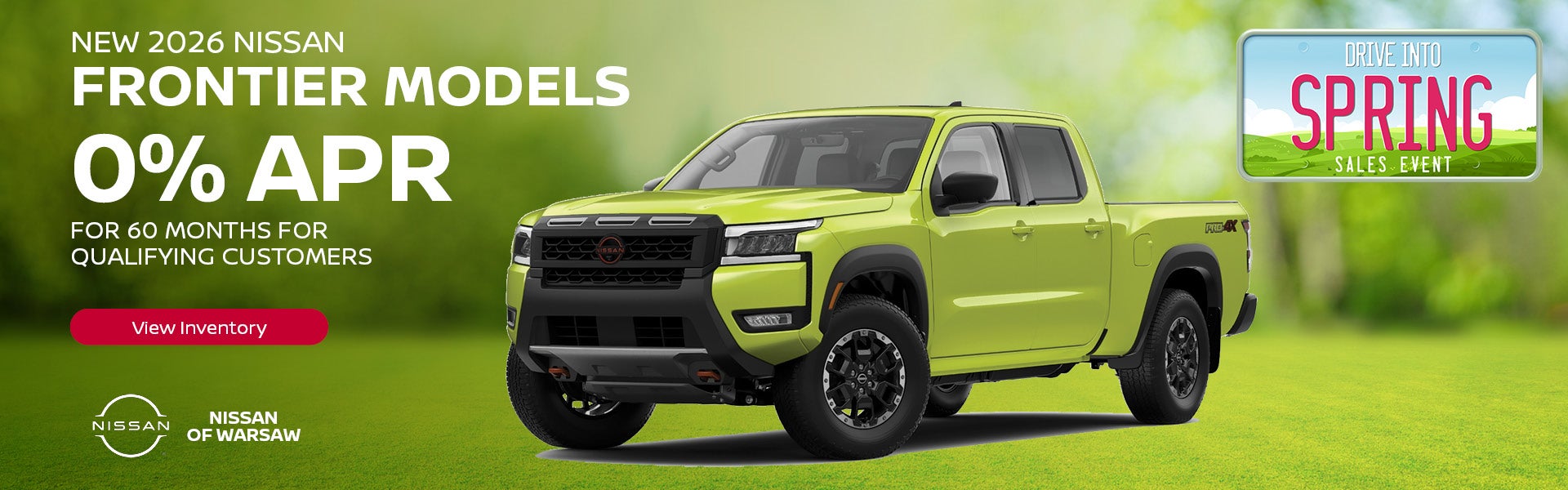 New 2026 Nissan Frontier Models in Warsaw, IN