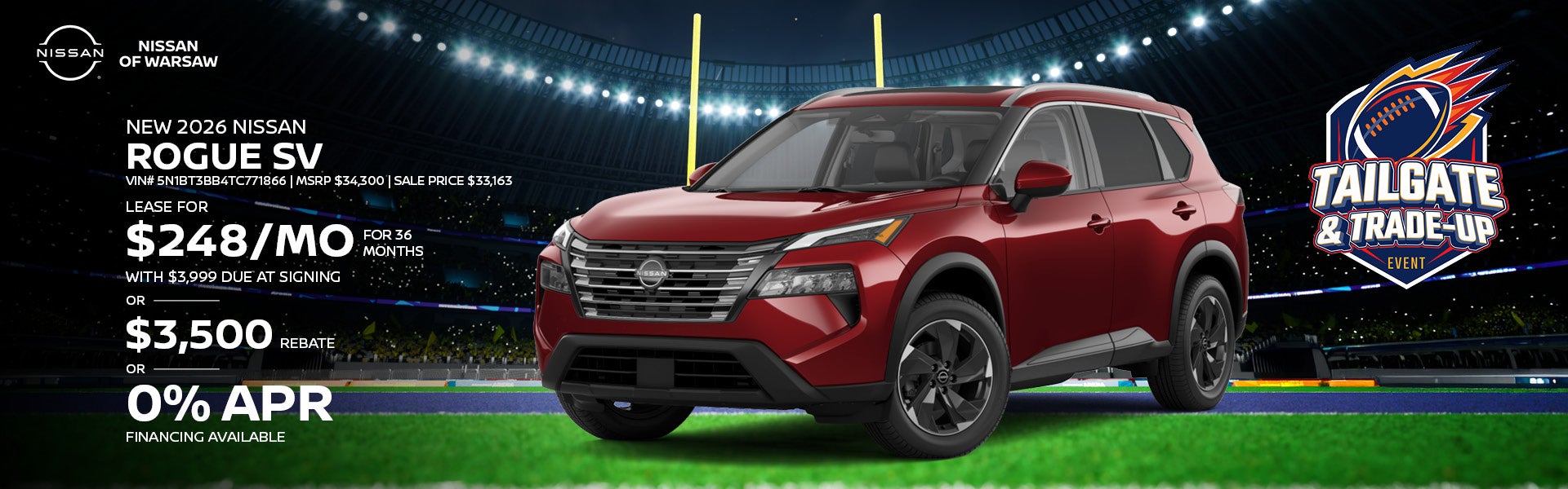 Save on a New 2026 Nissan Rogue SV!