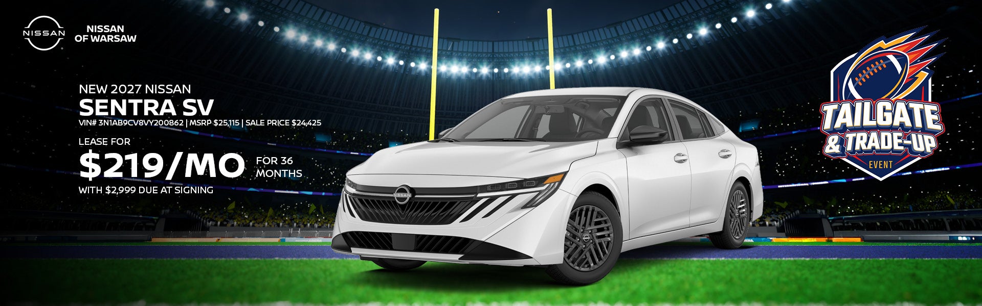 Lease a New 2027 Nissan Sentra SV!