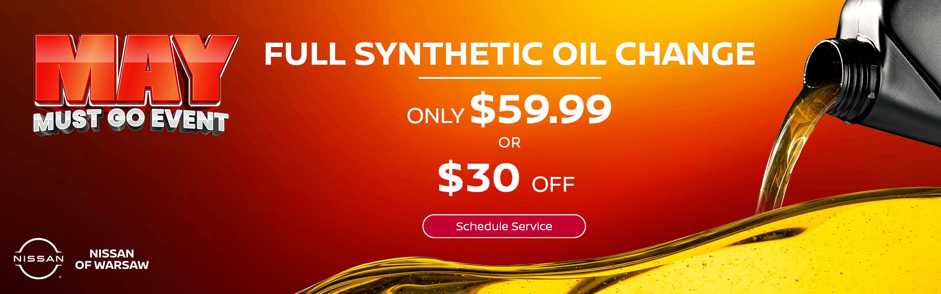Save $30 on an oil change from Nissan of Warsaw